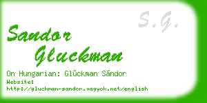 sandor gluckman business card